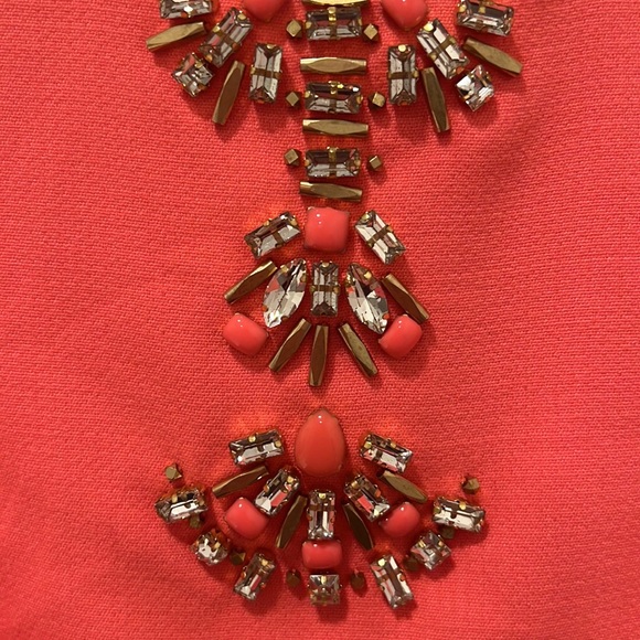 Vince Camuto NWT Cap Sleeve Orange Coral Dress w/ Rhinestones- Size 12 - Picture 3 of 7